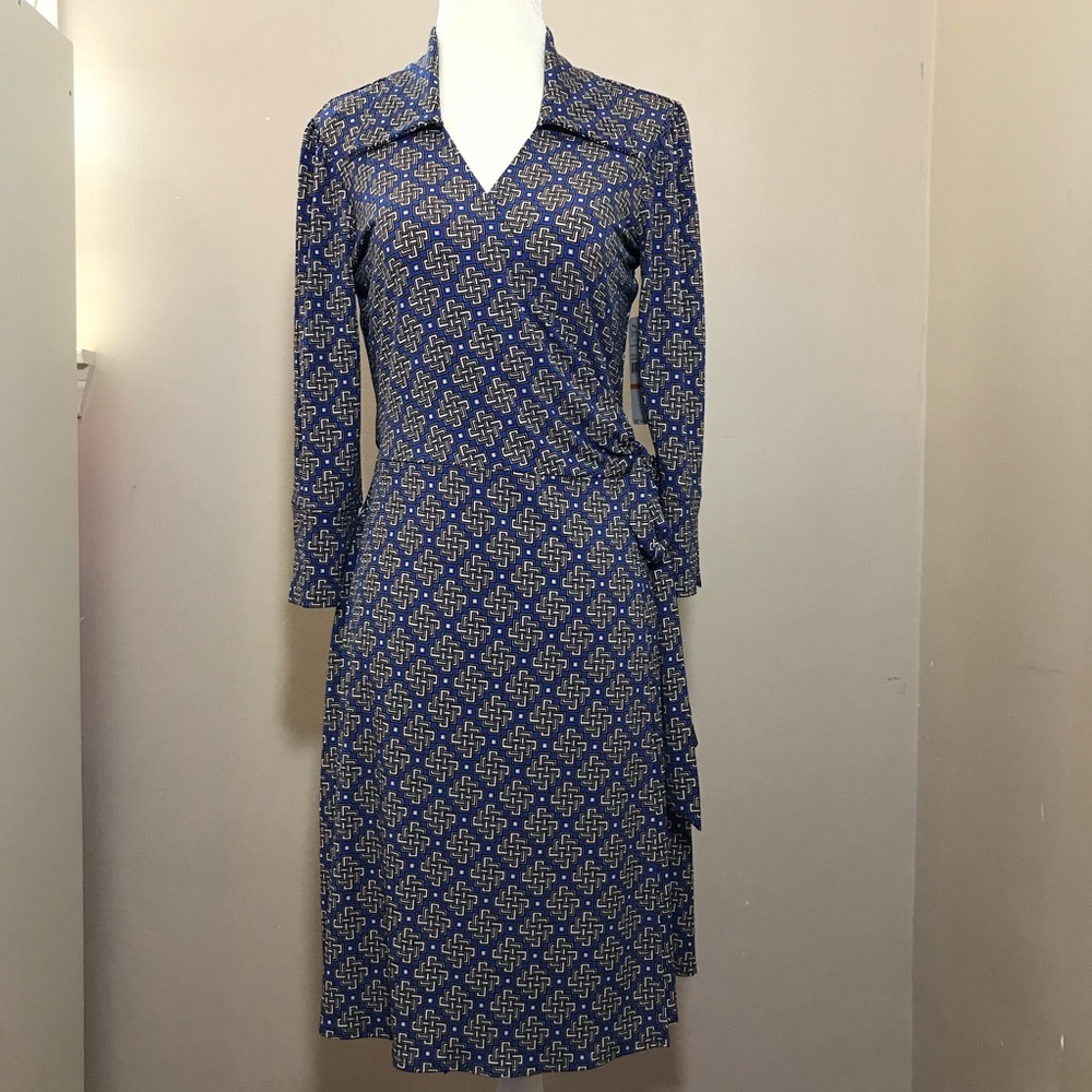 Geometric Wrap Dress